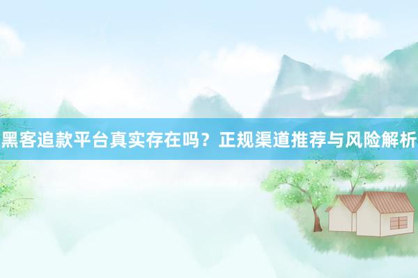 黑客追款平台真实存在吗？正规渠道推荐与风险解析