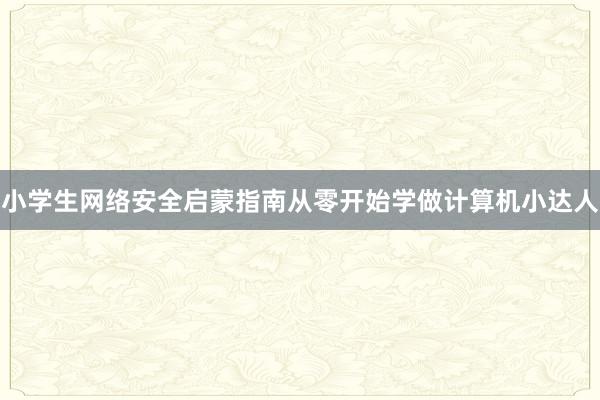 小学生网络安全启蒙指南从零开始学做计算机小达人