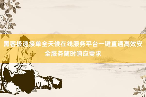 黑客极速接单全天候在线服务平台一键直通高效安全服务随时响应需求
